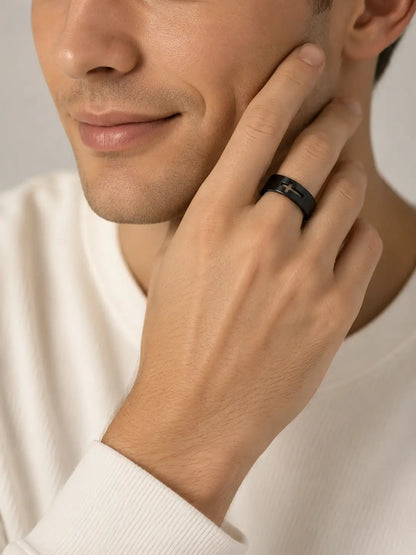 Open Cross Faith Ring