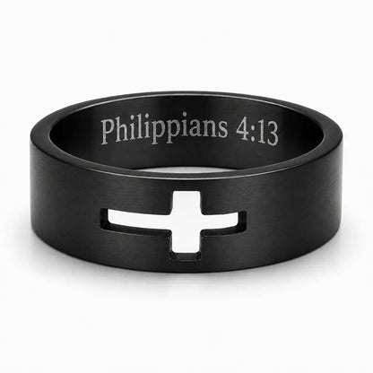 Open Cross Faith Ring