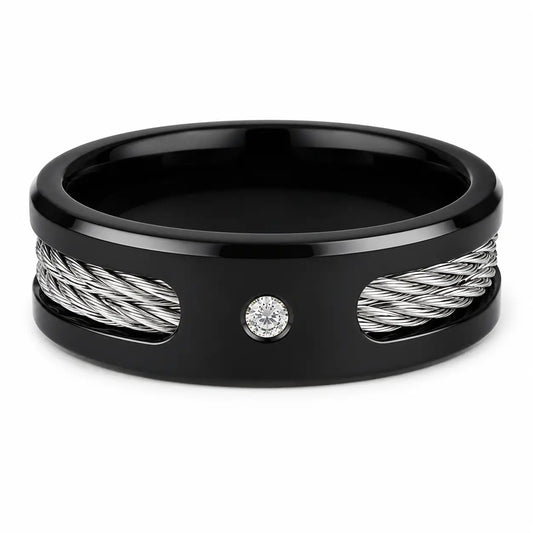 Midnight Cable Ring