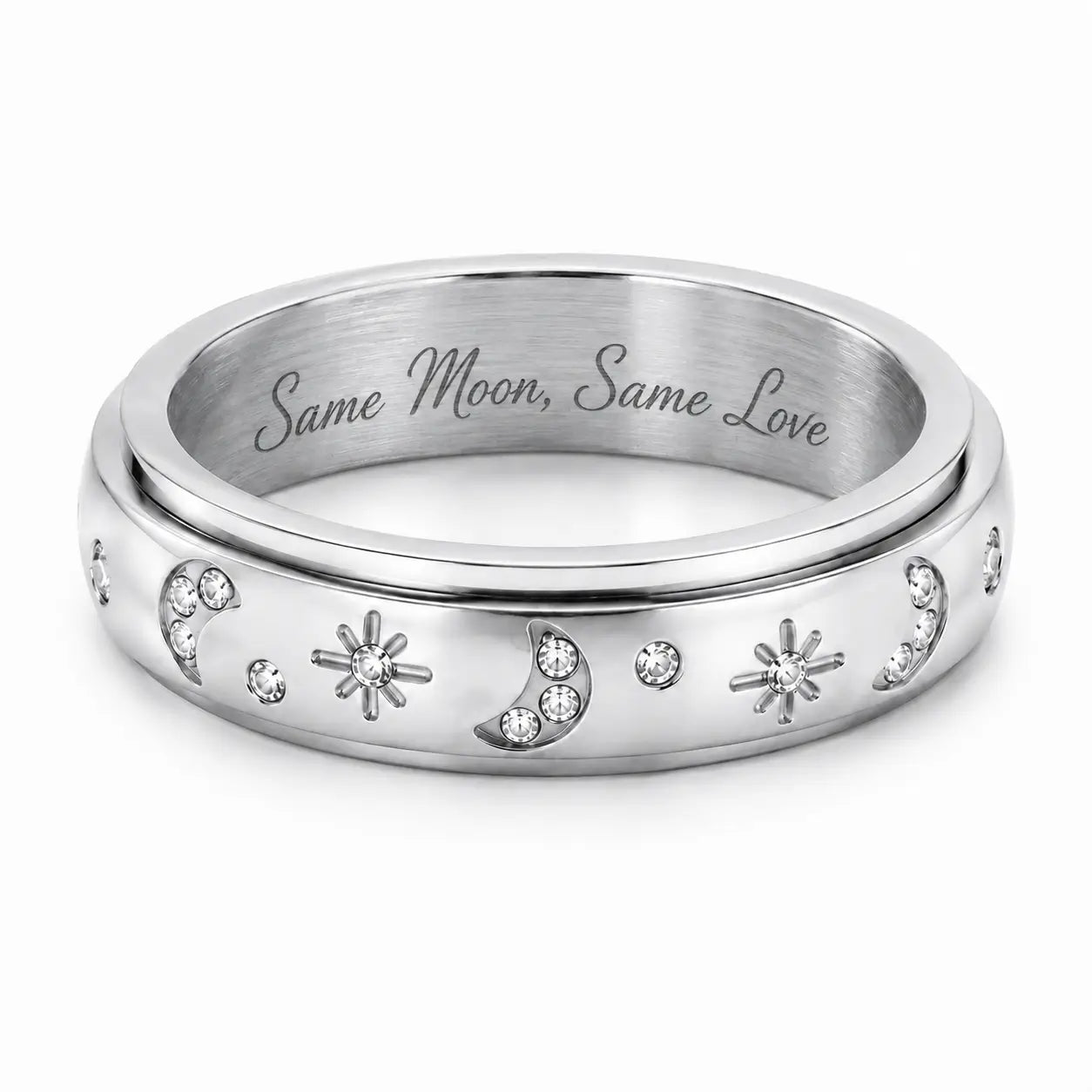 Moon & Star Spinner Ring