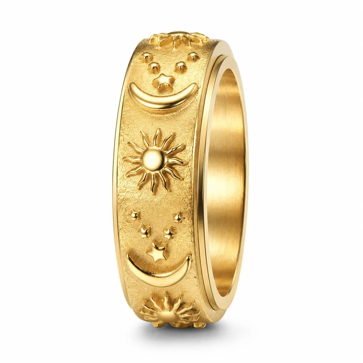 Sun and Moon Stars Couple Spinner Rings