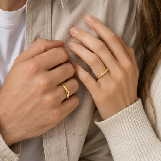 Gold Couple Promise Ring Bridal Sets