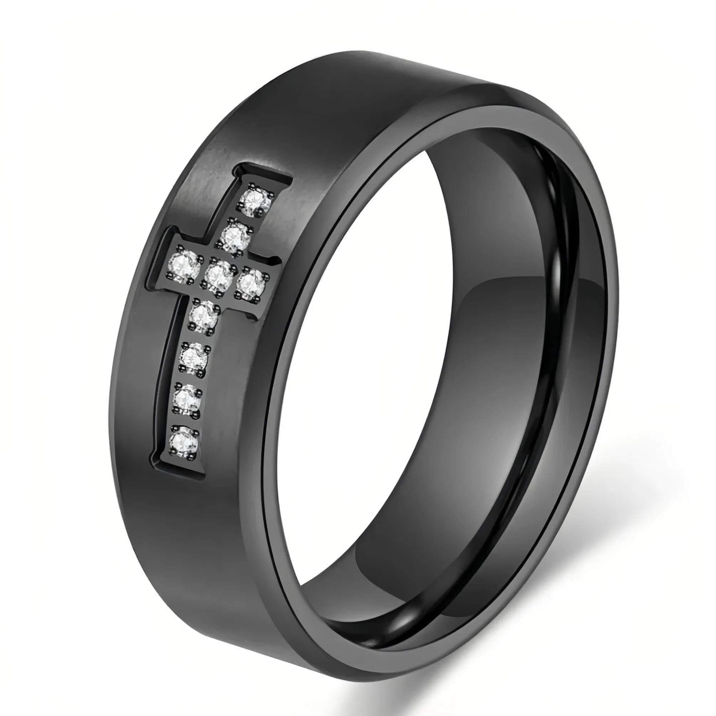 Engraved Cross Faith Rings