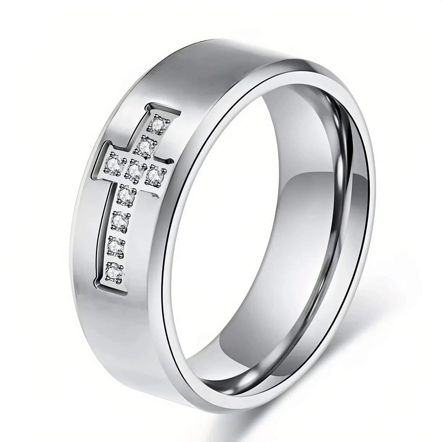 Engraved Cross Faith Rings