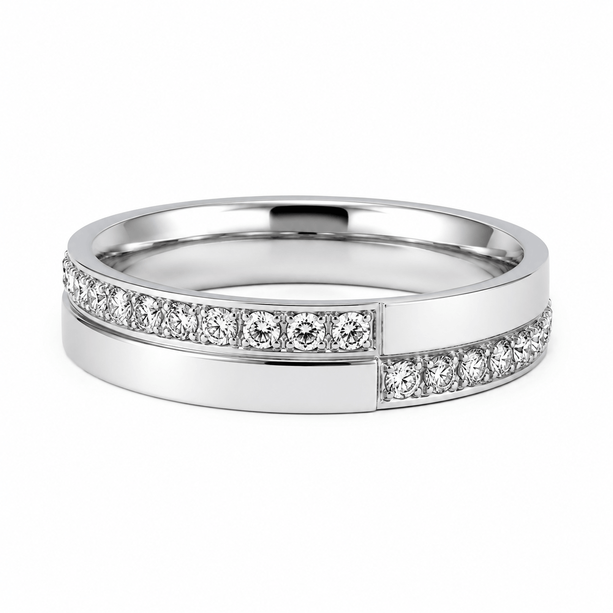 Custom Engraved Rhinestone Promise Ring for Women