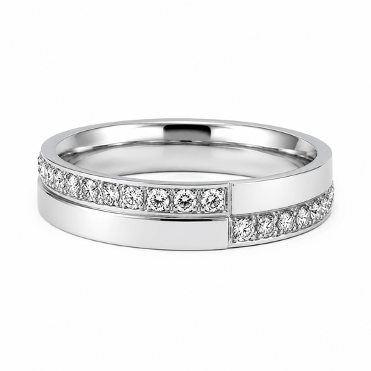 Custom Engraved Rhinestone Promise Ring for Women