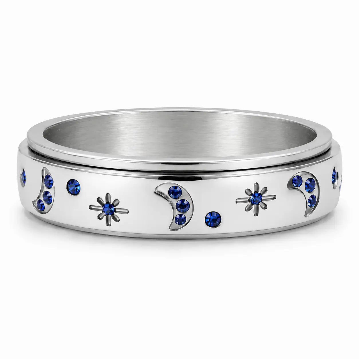 Moon & Star Spinner Ring