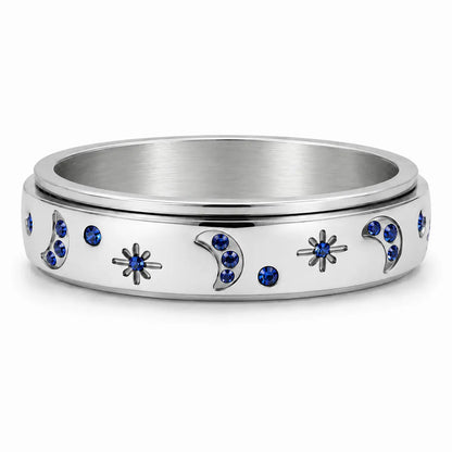 Moon & Star Spinner Ring