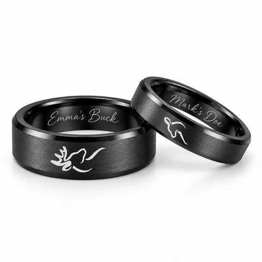 His Doe Her Buck Couple Rings