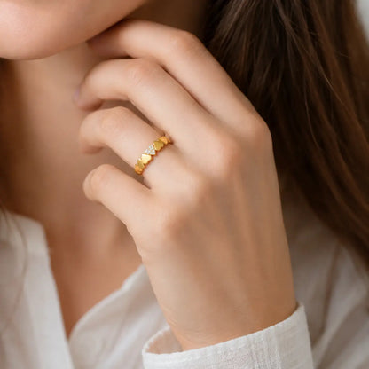 Personalized Gold Heart Ring