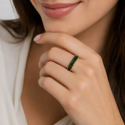 Green Baguette Eternity Ring