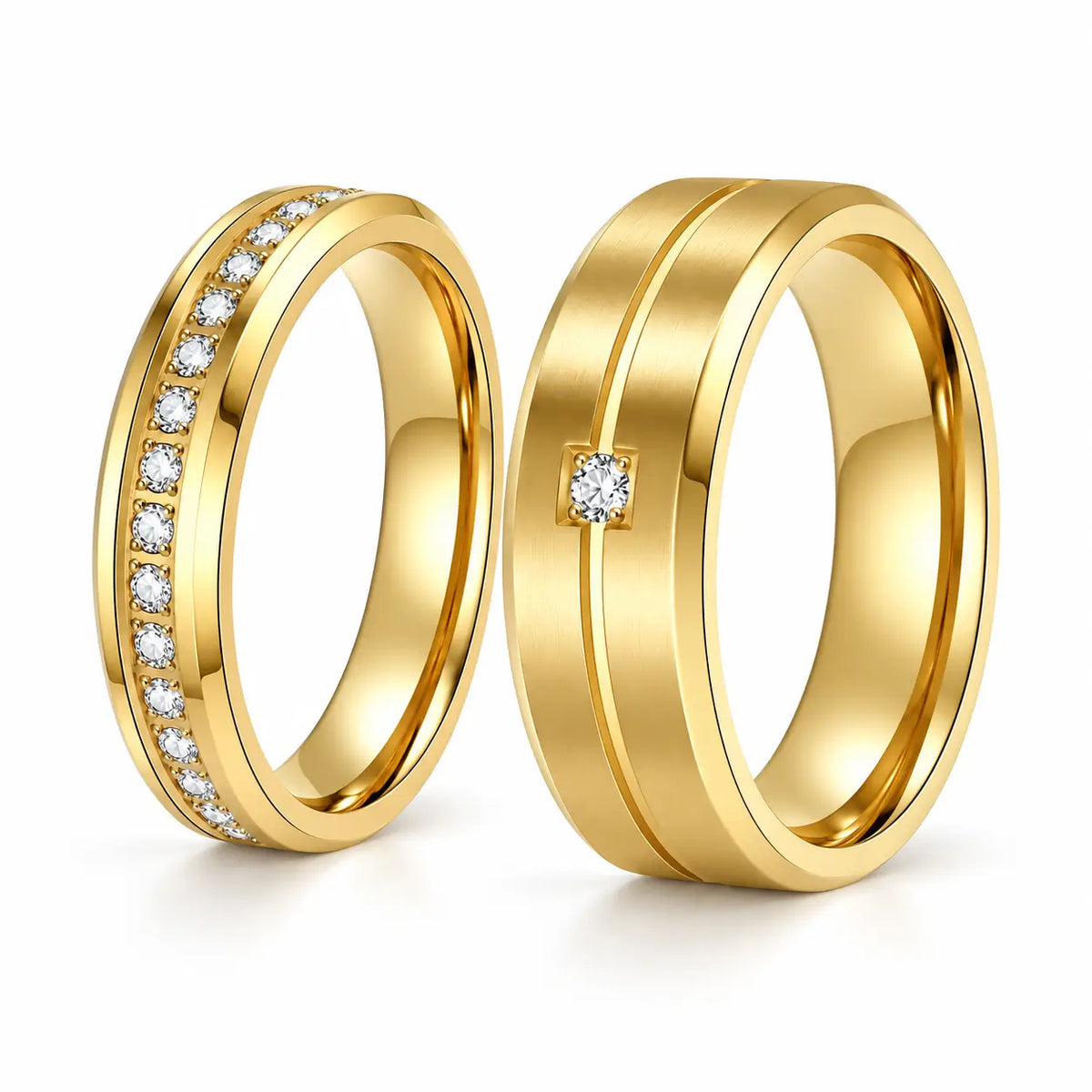Endless Love Couple Rings Gold-tone