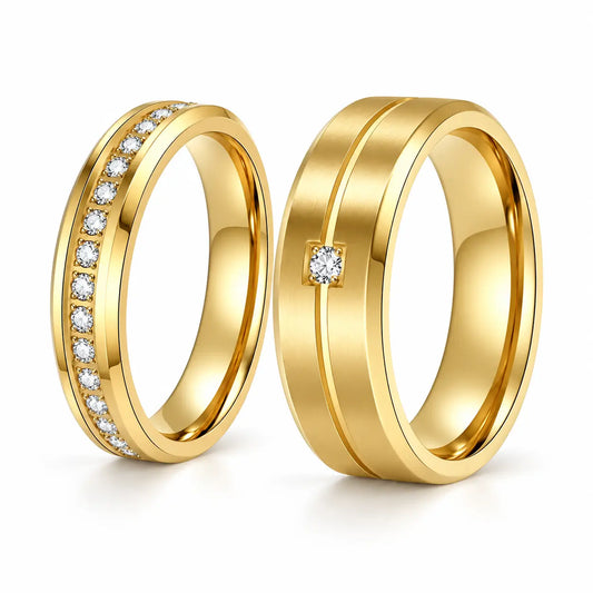 Endless Love Couple Rings Gold-tone