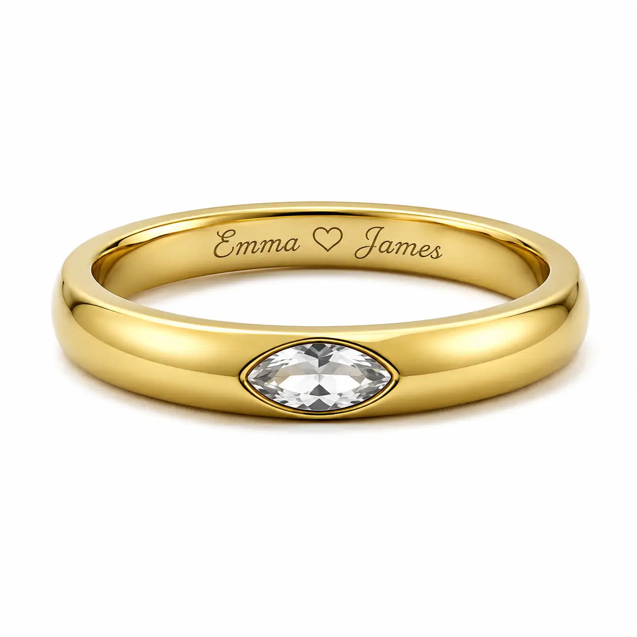 Red Marquise Personalized Ring