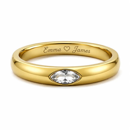 Red Marquise Personalized Ring