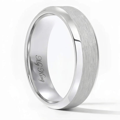 Engraved Beveled Band 6mm