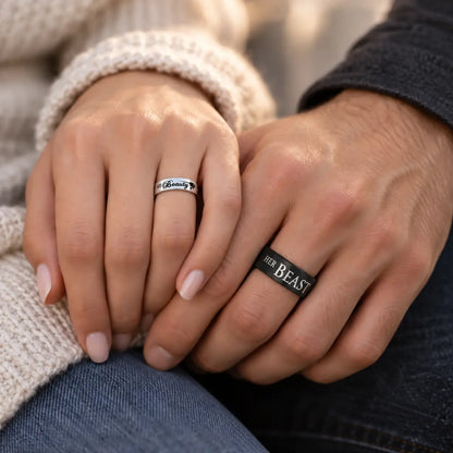 His Beauty Her Beast Promise Rings for Couples