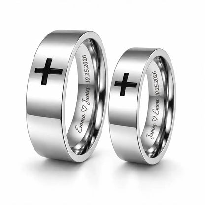 Christian Cross Couple Rings