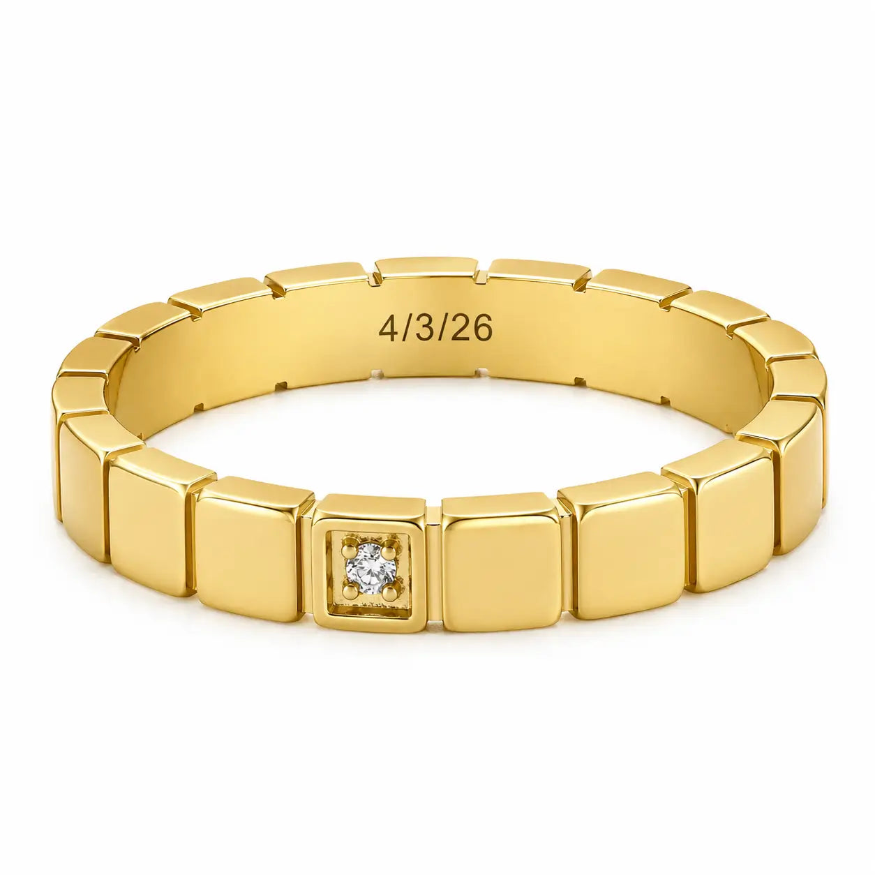Personalized Gold Geometric Ring