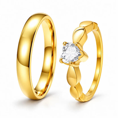 Custom Gold Promise Ring Set