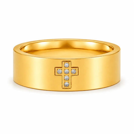 Crossline Gold Ring