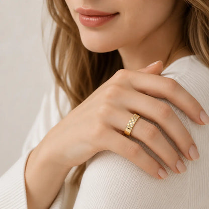 Golden Grid Ring
