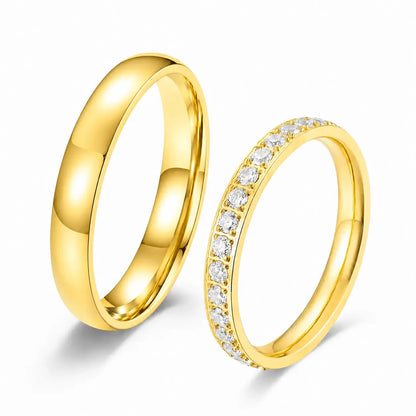 Gold Couple Promise Ring Bridal Sets