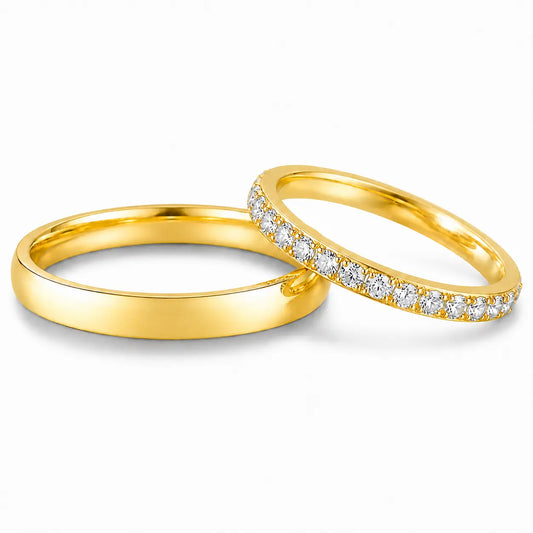 Gold Couple Promise Ring Bridal Sets