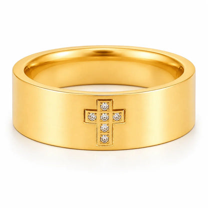 Crossline Gold Ring