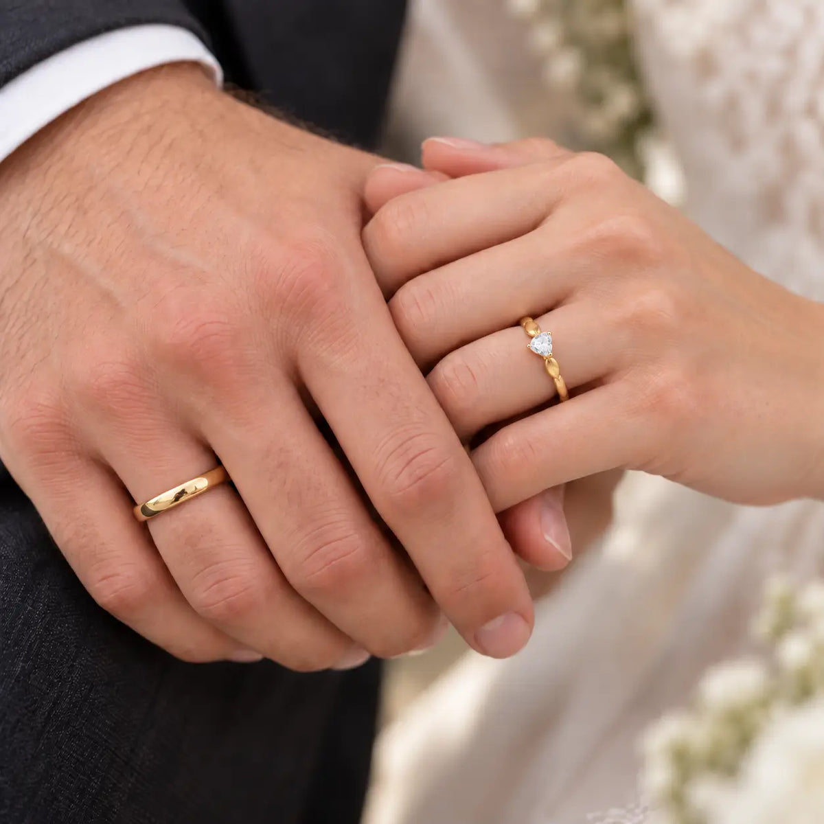 Custom Gold Promise Ring Set