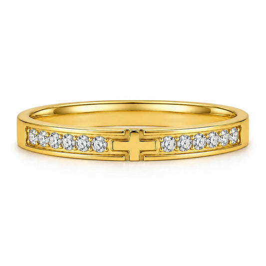 Grace Cross Personalized Ring