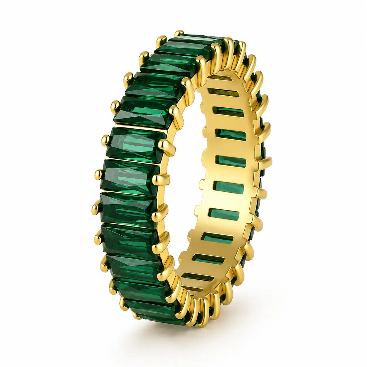 Green Baguette Eternity Ring