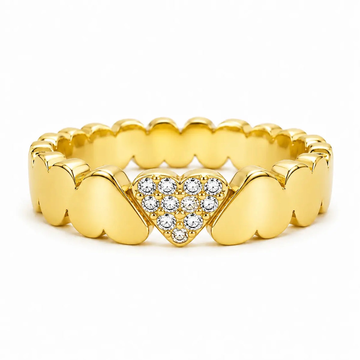 Pavé Heart Personalized Ring