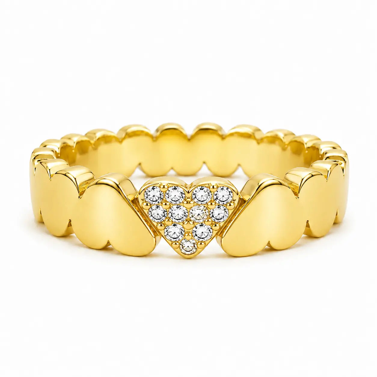 Personalized Gold Heart Ring