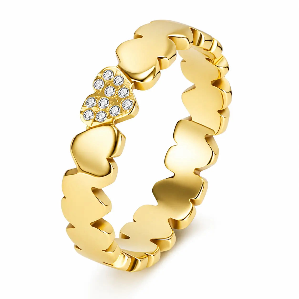 Personalized Gold Heart Ring