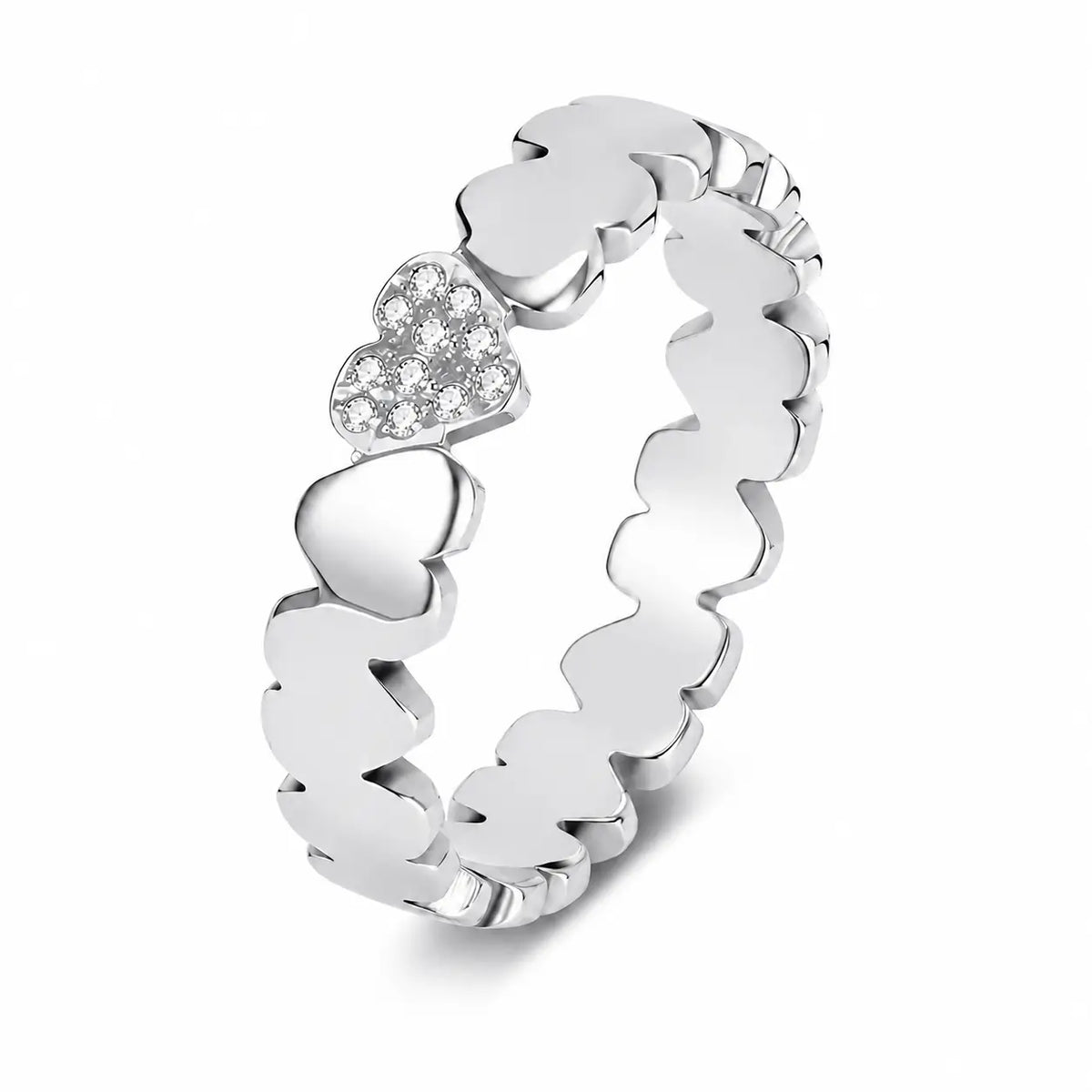 Pavé Heart Personalized Ring