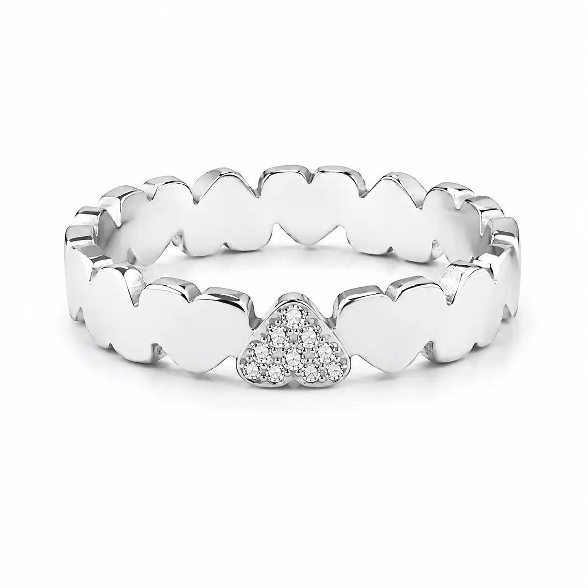 Pavé Heart Personalized Ring