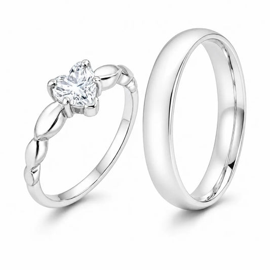 Engraved Promise Ring Set