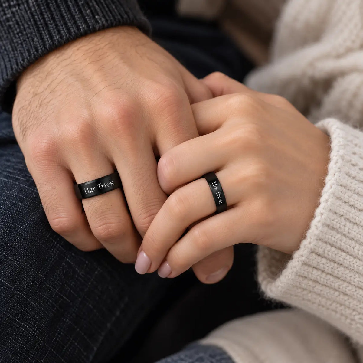 Her Trick His Treat Couple Rings