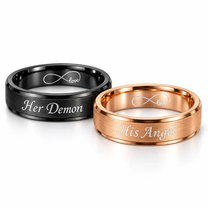 His Angel and Her Demon Promise Rings