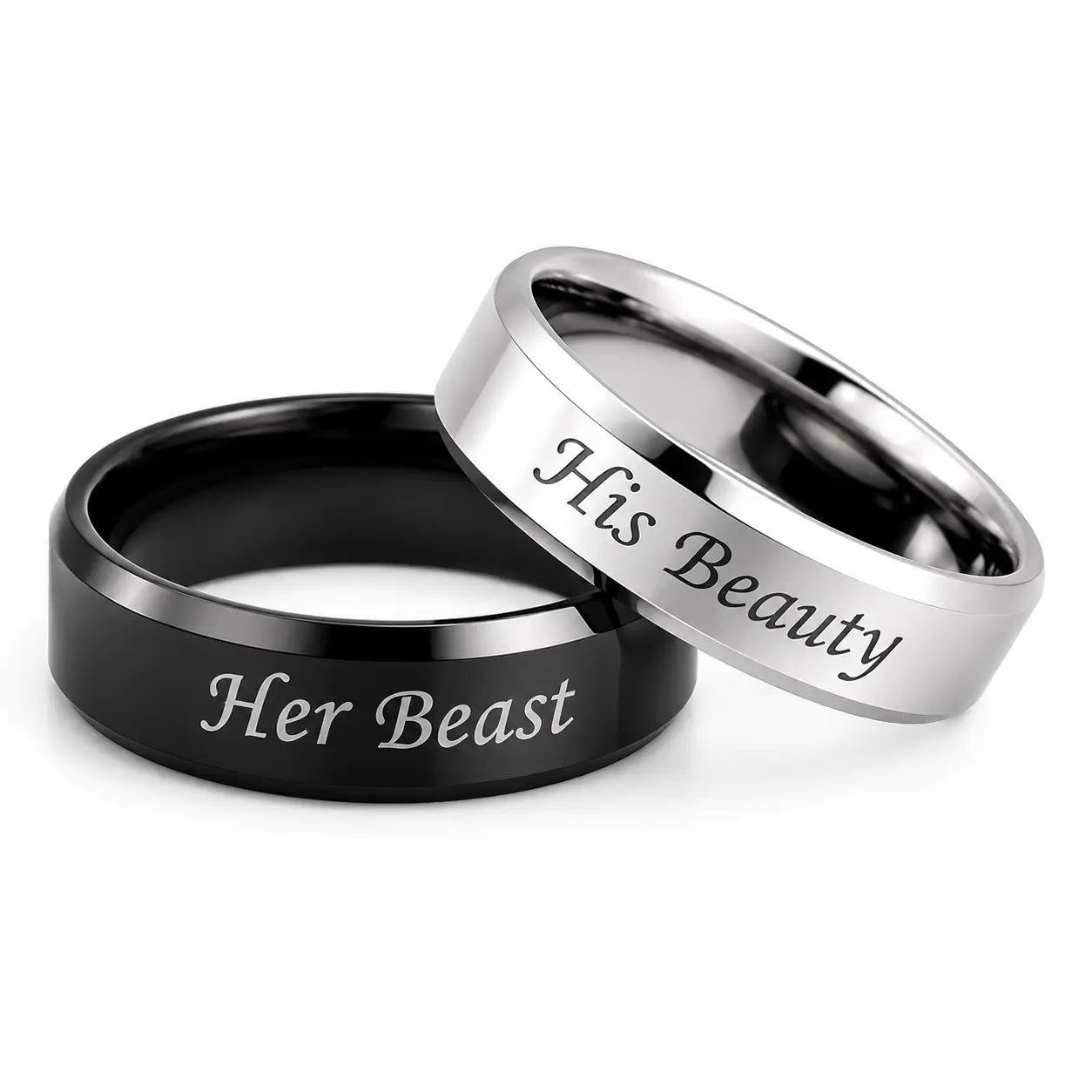 Her Beast His Beauty Couple Ring
