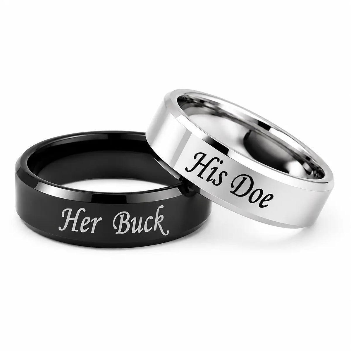 His Doe Her Buck Couples Rings