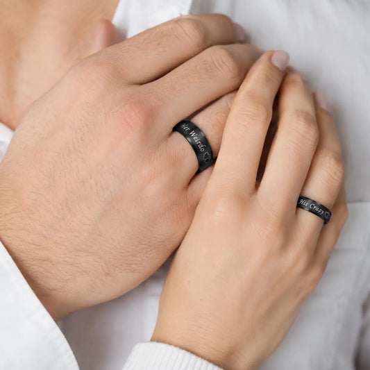 His Crazy Her Weirdo Heart Rings for Couples
