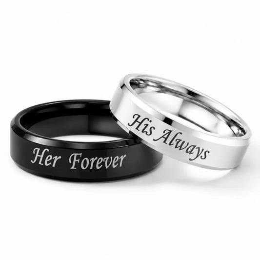 His Always Her Forever Couple Promise Rings