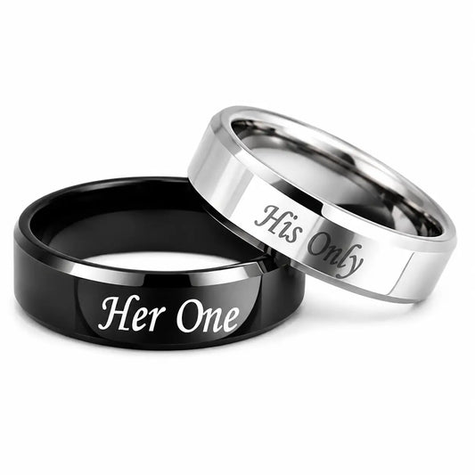 Couple His Only Her One Promise Rings