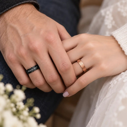 Engraved Couple Promise Rings