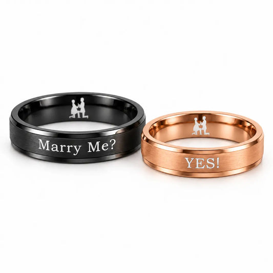 Engraved Couple Promise Rings
