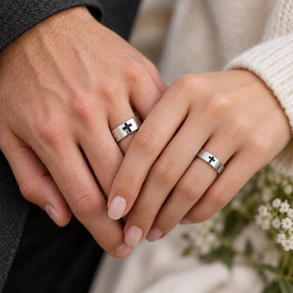 Christian Cross Couple Rings