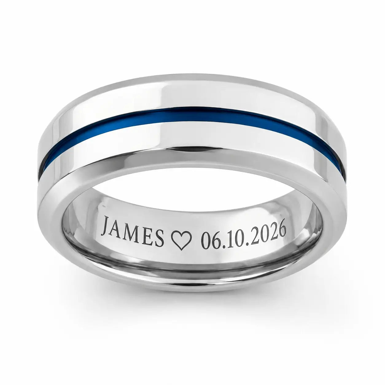 Mens Promise Rings Blue 8mm