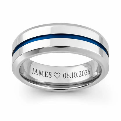 Mens Promise Rings Blue 8mm